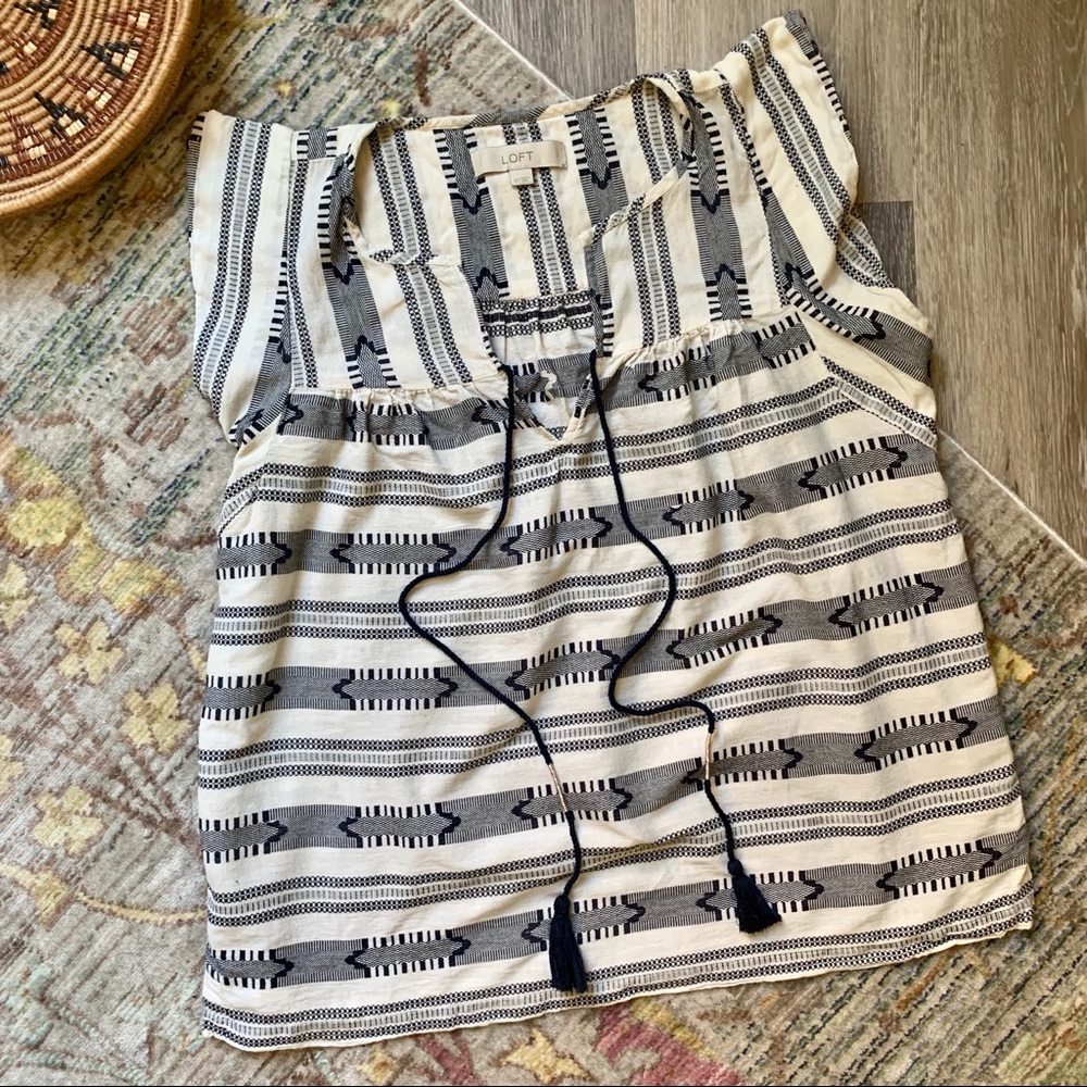 Loft Boho Tunic Top with Tassels